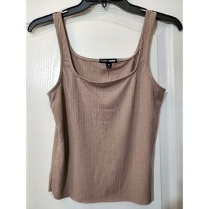 Cropped Beige Tank Top in Medium
